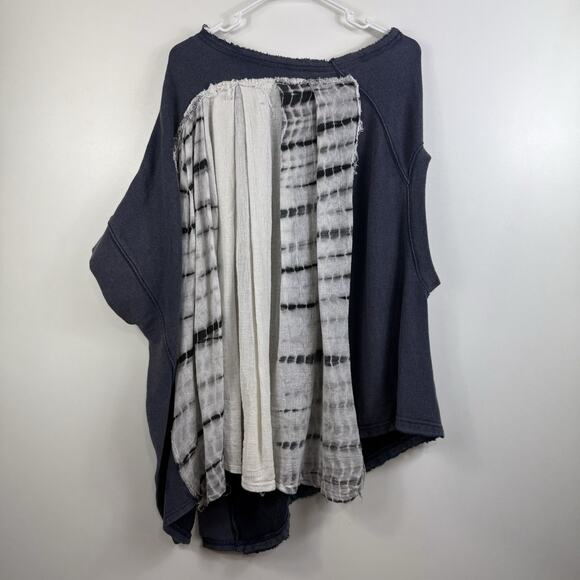 Free People Graphic Lacrosse Off Side Sweatshirt Asymmetrical Oversized Boho - Picture 8 of 16